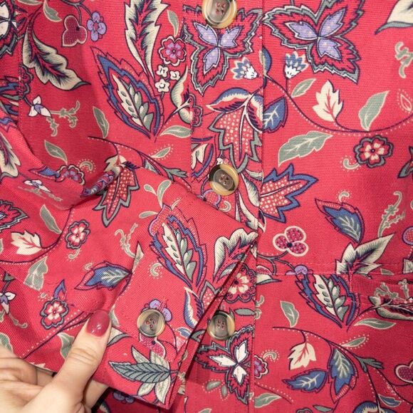 Appleseed’s Red Floral Cotton Blazer Jacket Size 14 - Picture 3 of 6